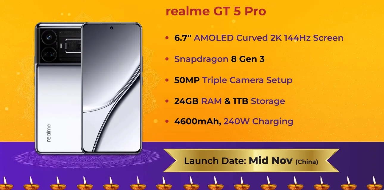 Realme GT5 launched with 240W Charging and 24GB of RAM