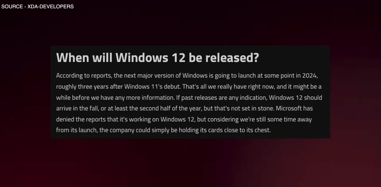 Window 12 launches