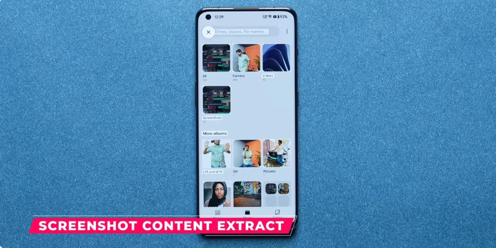 Screenshot content extract