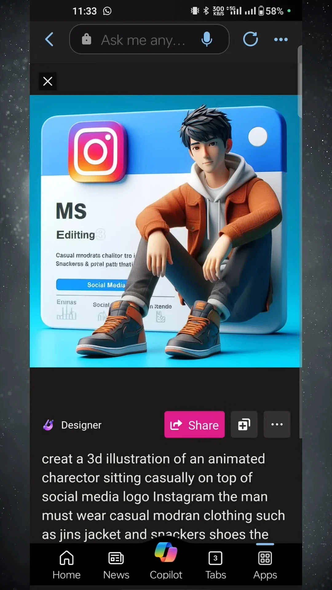 Download the 3D Instagram AI Image